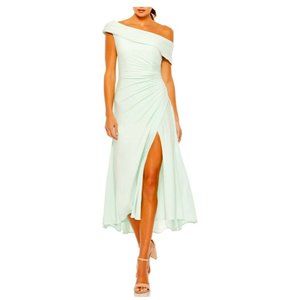 IEENA FOR MAC DUGGAL - Off-the-Shoulder Midi Thigh-Slit Dress Size 4, White
